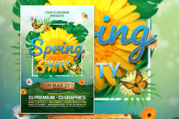 Colorful Spring Party Flyer Template