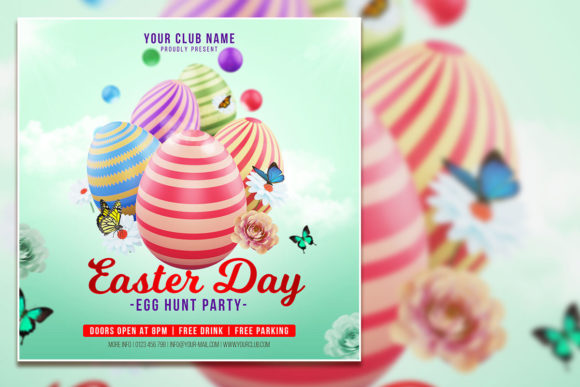 Create a Vibrant Modern Easter Egg Hunt Social Media Post