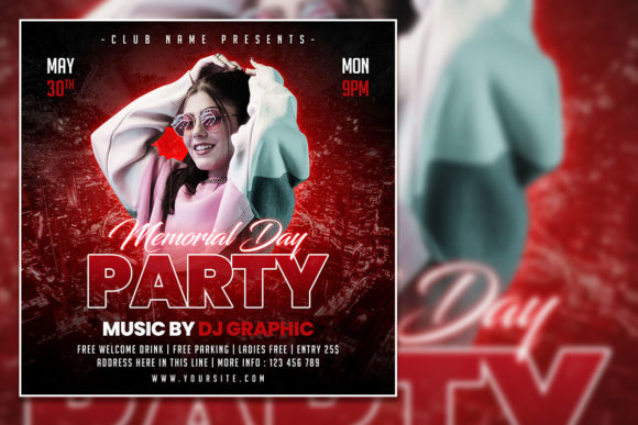 Create Stunning Memorial Day Party Social Media Posts & Invitations