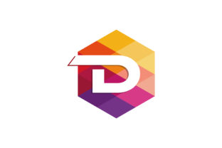 D Letter Colorful Hexagon Logo: A Modern Design Asset