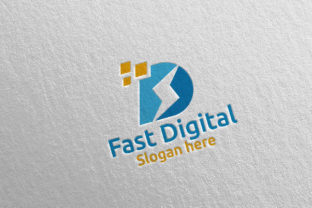 Fast Digital Letter D Logo 81: A Modern Design Asset