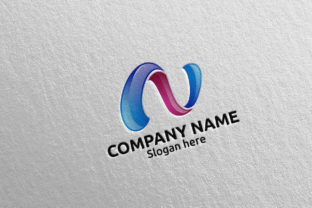 Letter N Logo Design 69: A Modern Icon for Digital Brands