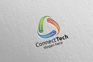 Modern Digital Font: Technology Logo and Electronic 4
