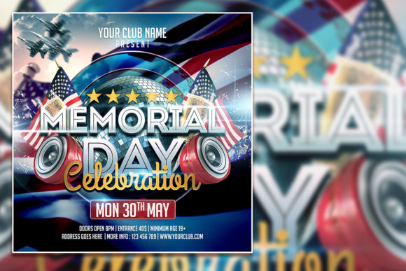 Modern Memorial Day Social Media Post Design
